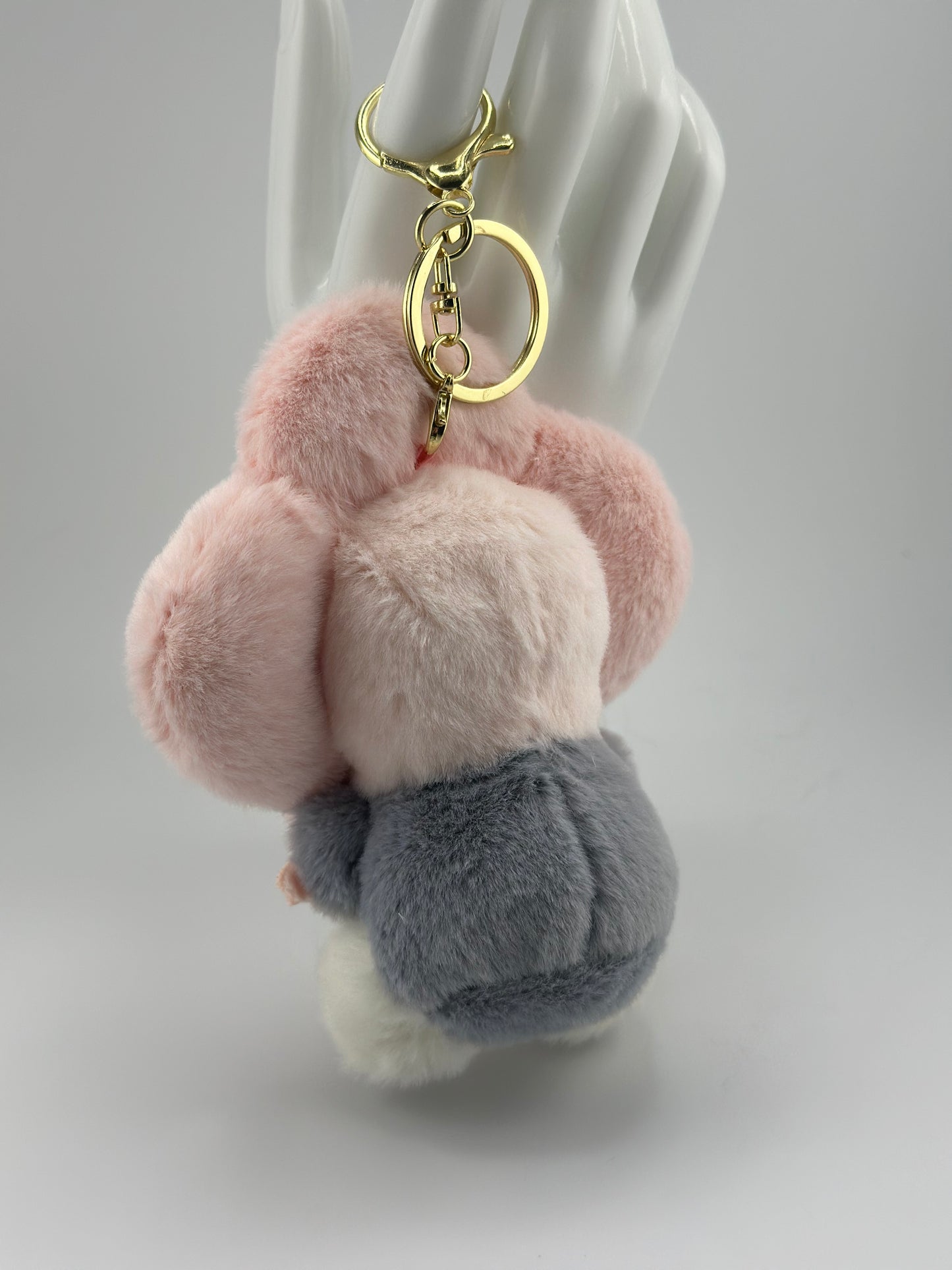 Pink Floral Plush Keychain ๐ธ