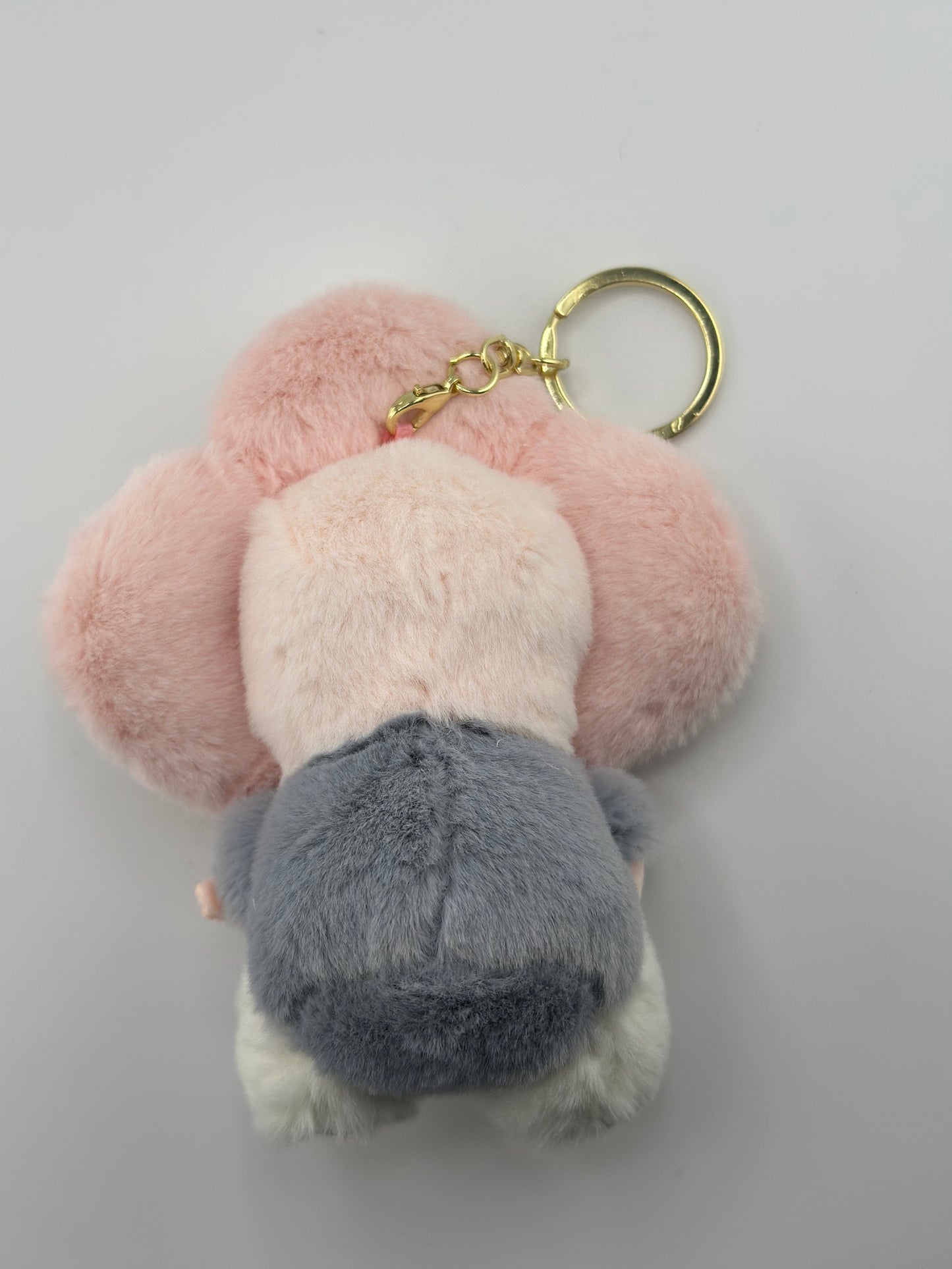 Pink Floral Plush Keychain ๐ธ