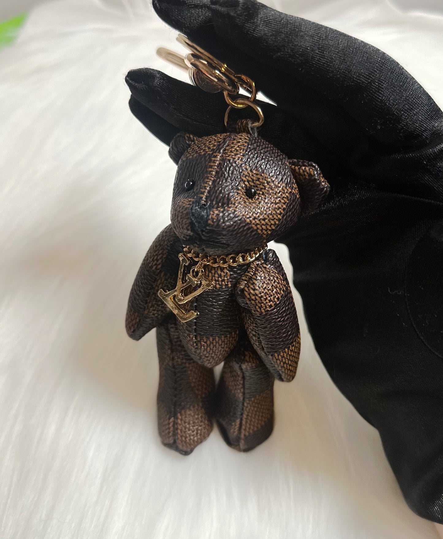 Adorable checkered Signature Bear Keychain