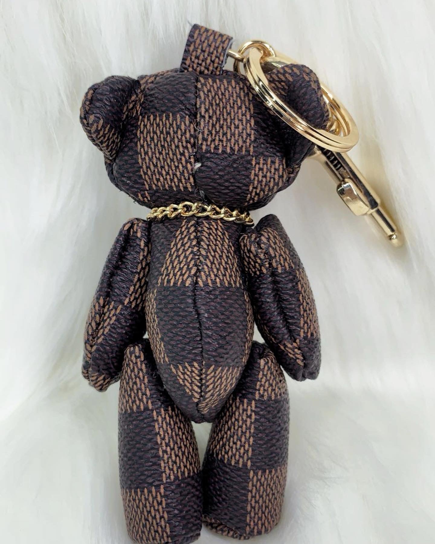 Adorable checkered Signature Bear Keychain