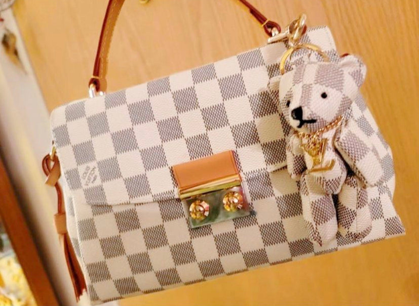 Adorable checkered Bear Keychain – Cute & Stylish Accessory